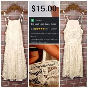 Charlotte Russe Bib Neck Lace Skater Dress
